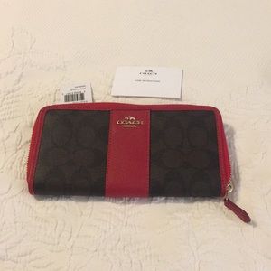 Coach Wallet Brown w/Red Trim